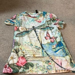 Butterfly /floral shirt